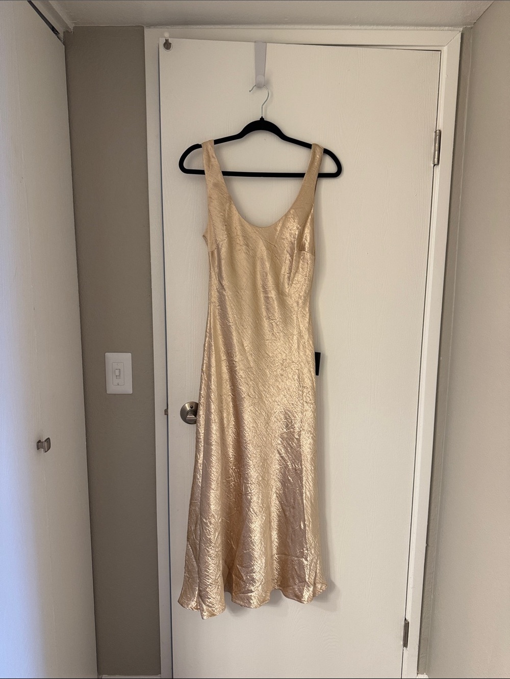 Lulus champagne dress open back